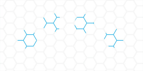 Abstract Blue Hexagon Pattern with Geometric Honeycomb Design