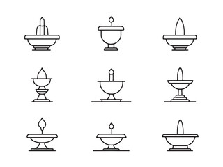 Fountain line art icon modern minimal vector design