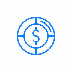 dollar target icon sign vector