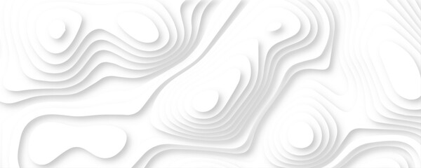 Abstract modern 3d Paper cut white background .white waves background ,paper art style, white pattern lines gradients, topographic canyon map light relief texture, curved layers.