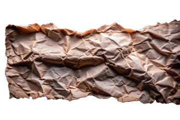 crumpled brown paper isolated