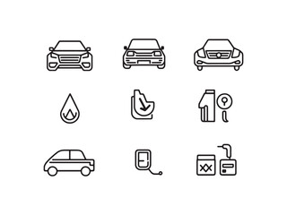 Fuel Efficiency line art icon minimalist design symbol