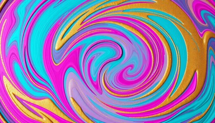 Fototapeta premium Vibrant swirls of teal, fuchsia, and gold create a dynamic, textured backdrop, abstract, lines
