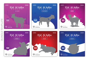 Eid Mubarak Discount Sale Social Media Post Design Template