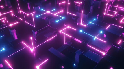 Fototapeta premium neon lines abstract background