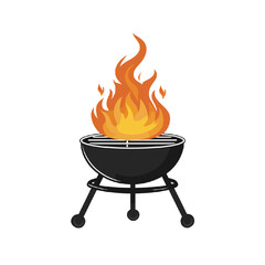 Burning Grill vector illustration