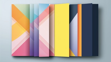 Creative Colorful Folded Paper Abstract Design for Modern Minimalist Business and Technology Background