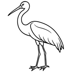 Modern Stork Outline Vector