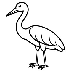 Modern Stork Outline Vector