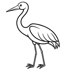 Modern Stork Outline Vector