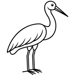 Modern Stork Outline Vector