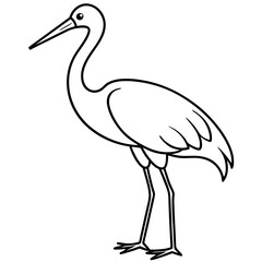 Modern Stork Outline Vector
