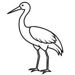 Modern Stork Outline Vector