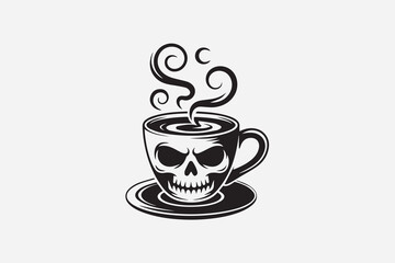 skull milkshake illustration  vector