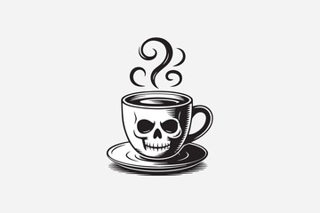 skull milkshake illustration  vector
