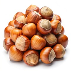 hazelnuts isolated on white background