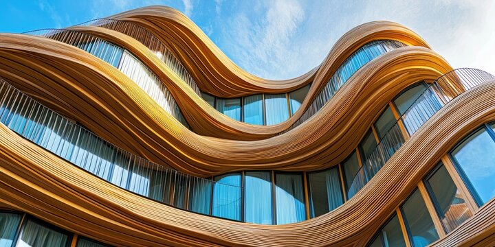 Multi-depth wavy structures forming a modern look.