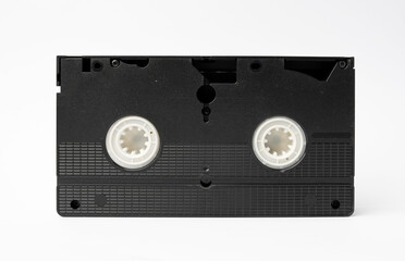 An old vhs tape isolated on a white backgraund. 