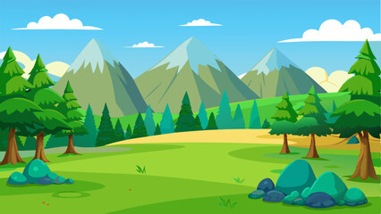 Peaceful Mountain Range with Green Valleys
