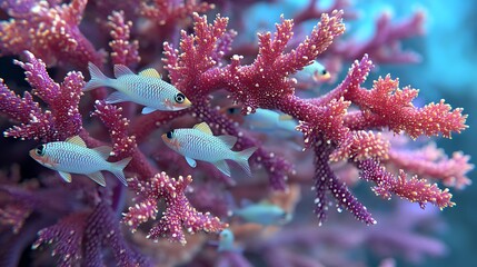 Fototapeta premium Underwater photography of colorful coral reef and tropical fish ocean conservation vibrant undersea world macro scene