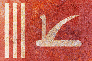 Flag of Jammu and Kashmir on a metal surface. Banner of dirty grunge Jammu and Kashmir flag.