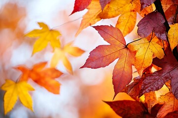Autumn leaves in the forest.