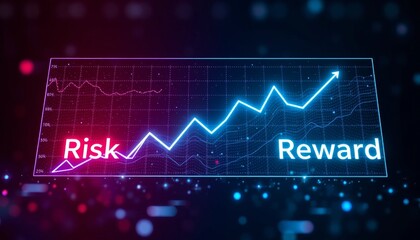 Naklejka premium Analyzing market trends risk and reward graph in business financial analysis digital environment professional perspective investment strategy