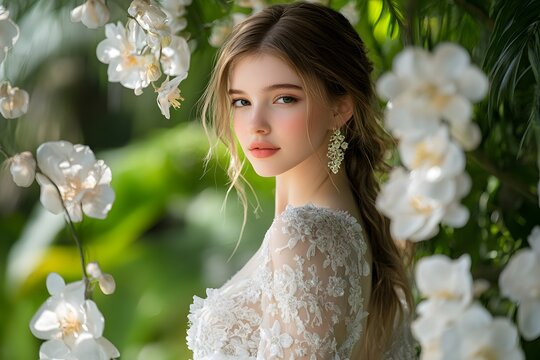 Bride wearing elegant bridal accessories