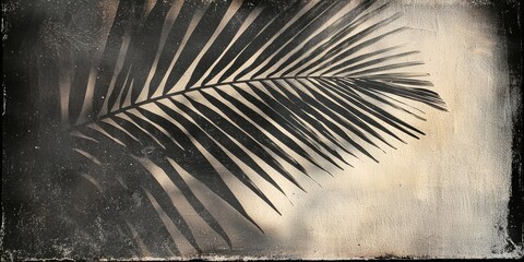 Palm leaf shadow overlay with natural imperfections