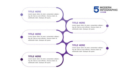 Process infographic with 5 steps, process or options