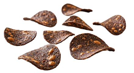 Crispy Black Brown Root Vegetable Chips Linen Fabric Background Healthy Snack Gourmet Appetizer Texture