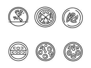 Gourmet Pizza Box line art icon stylish graphic design