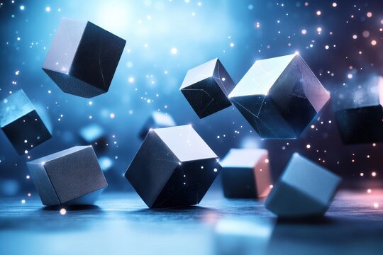 Abstract 3D cubes in motion (1)