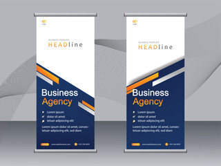Business banner roll up set, standee banner template. modern banner.