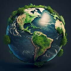 Fototapeta premium Save earth, earth globe, planet, evironment day green earth Photo