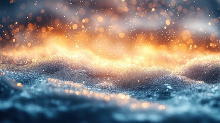 Obraz premium Abstract Glowing Orange And Blue Energy Background With Sparkles And Particles