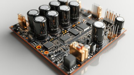 Circuit board with capacitors