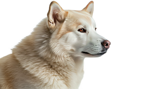 Strong Alaskan Malamute Sitting Thick Double Coat Alert Isolated White Background Dog Pet Powerful Nordic