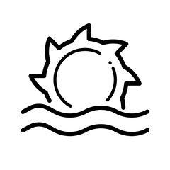 water turbine, hydroelectric power plant, renewable energy – vector icon