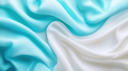 Obraz premium soft pastel blue and white silk fabric drape