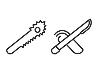 Hack Saw List line art icon creative vector artwork