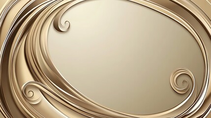 Gold swirls frame with beige background.