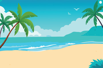 Obraz premium Colorful summer beach vector backdrop.