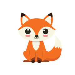 Adorable Fox Peacefully Sitting in Forest