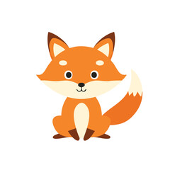 Adorable Fox Peacefully Sitting in Forest