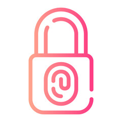 fingerprint lock gradient icon