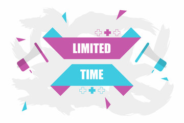 Obraz premium Vector banner. Megaphone with limited time speech bubble. Loudspeaker. Banner for business, marketing. Banner design vector illustration.