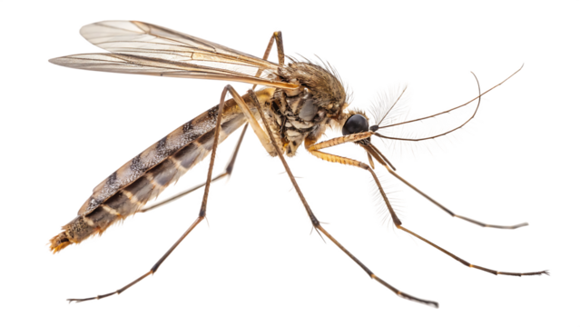 Detailed closeup of a mosquito, high resolution png