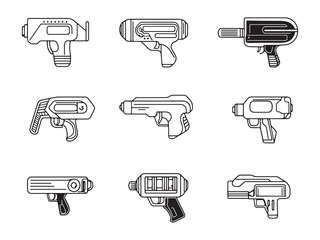 Heat Gun line art icon simple outline style drawing artwork