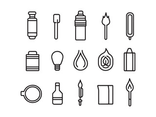 Heat Shrink Tool line art icon clean outline